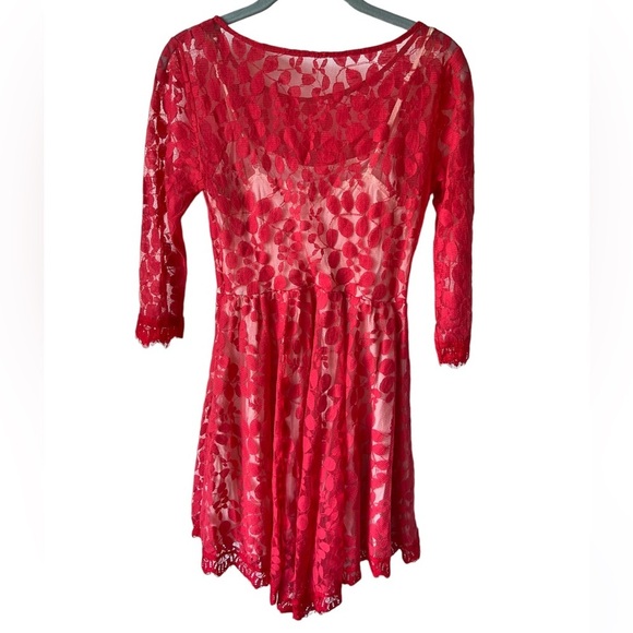 SOLD Free People Floral Mesh Lace Dress - Picture 9 of 12
